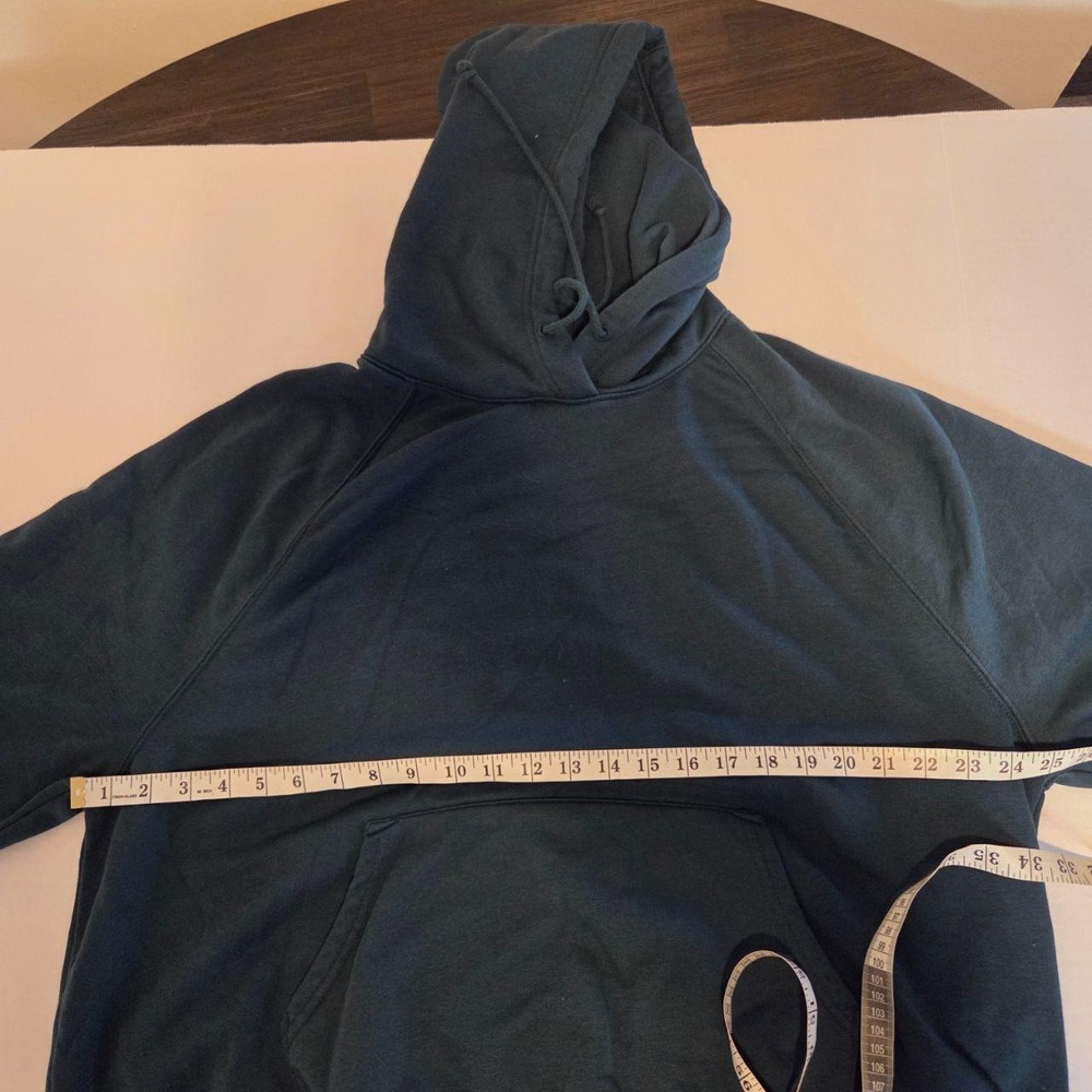 Old Navy Mens XL Dark Green Raglan Pullover Hoodie Sweatshirt Kangaroo Pocket - Picture 4 of 6